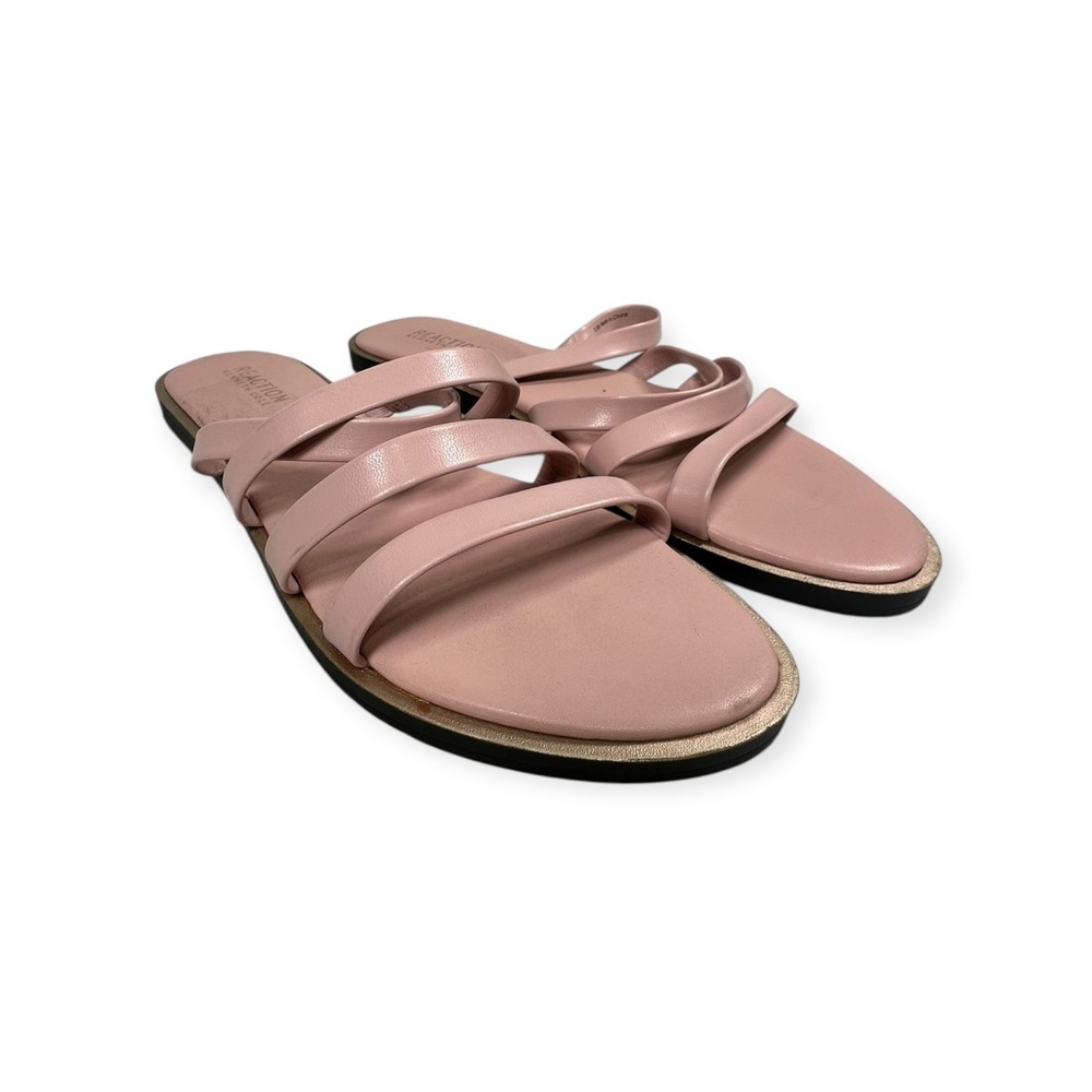 Reaction Kenneth Cole Pink Strappy Slip On‎ Sandals Slides Flats Size 8.5M